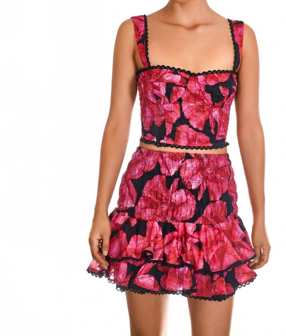 NEW CHARO RUIZ pinel short mini skirt in black blossom